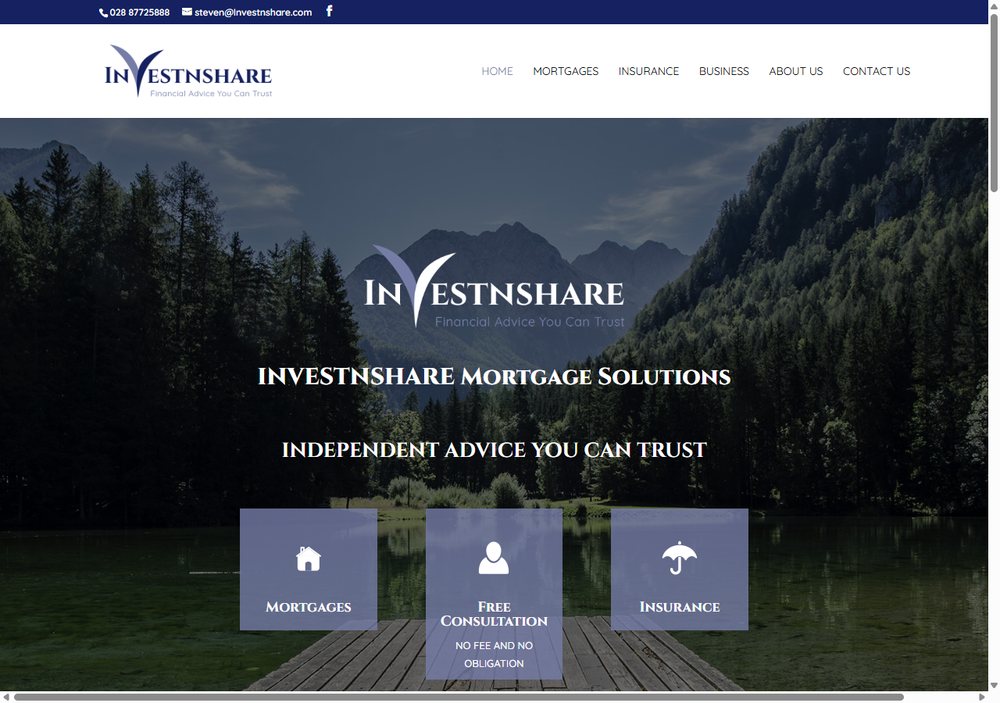 Investnshare website homepage